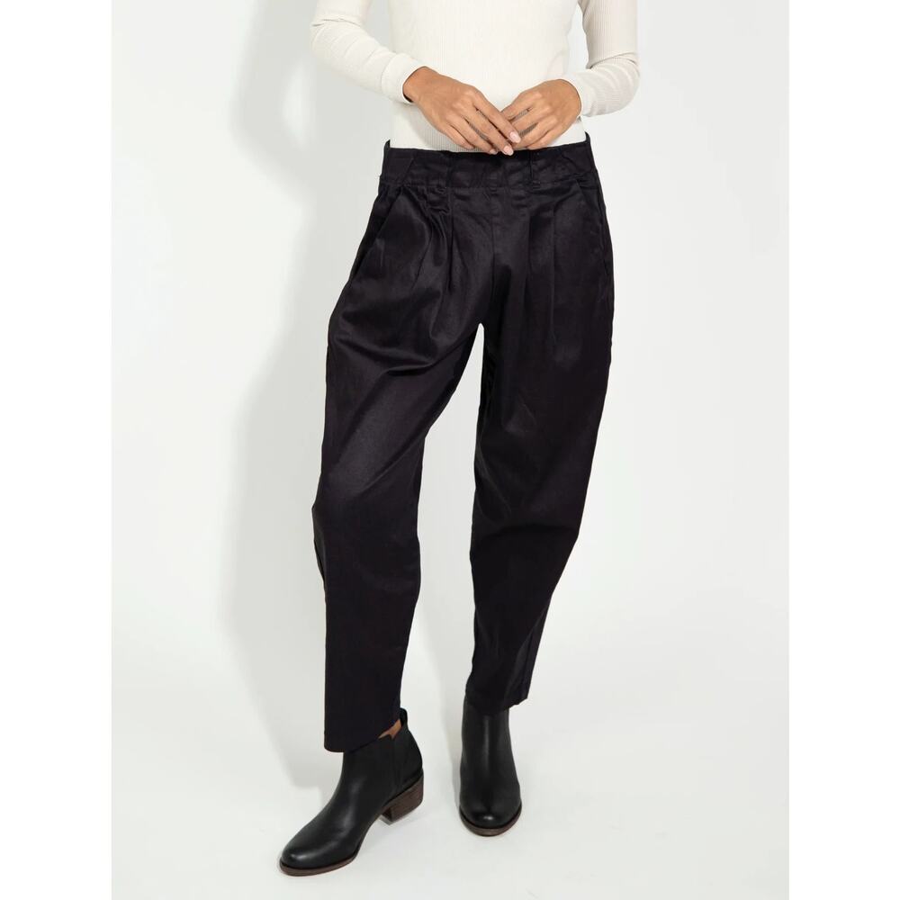 NWT Allison Izu Women's Bowery Pull On Shiny Indigo Denim Balloon Pant -Size XXS